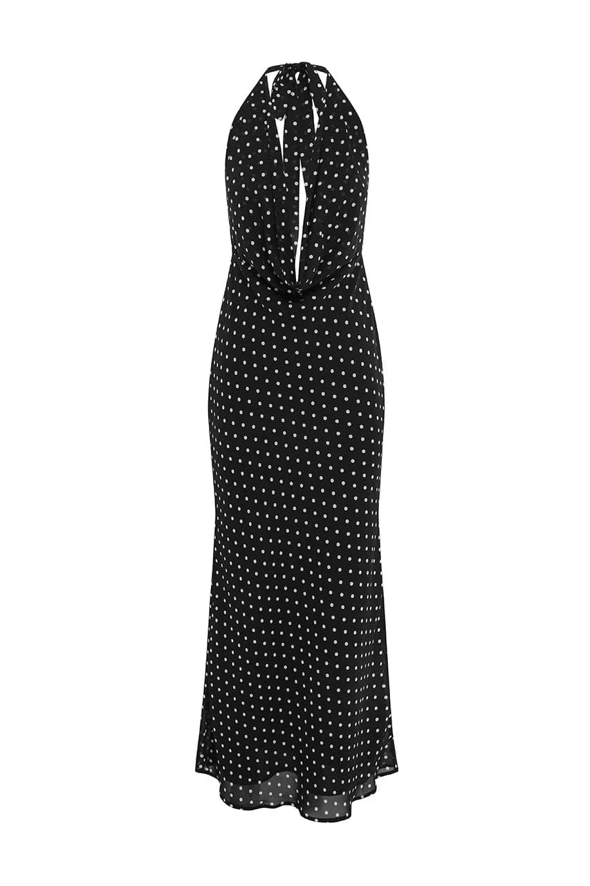 Runaway The Label Dresses Lexie maxi Dress - Black Polka
