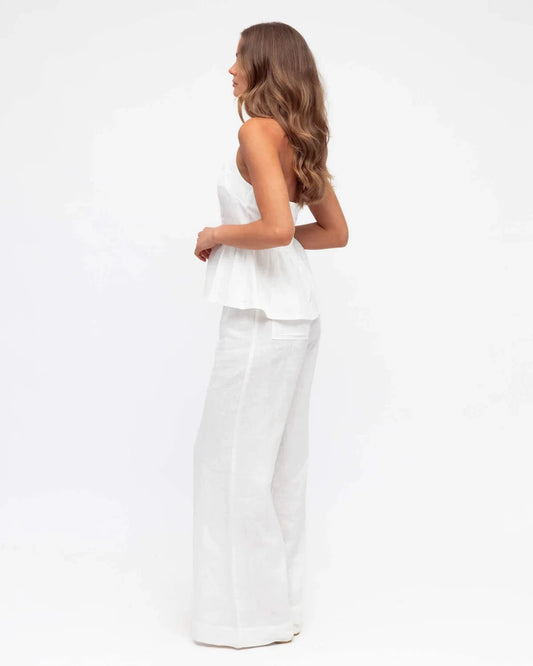 White Closet linen top Linen Halter Top - White