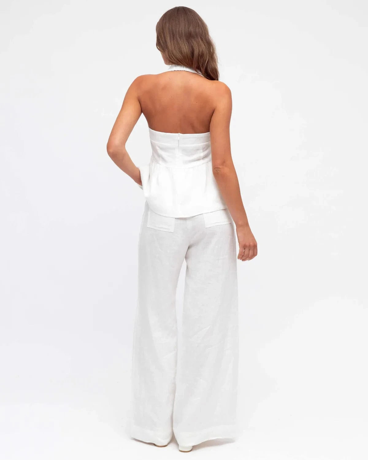 White Closet linen top Linen Halter Top - White