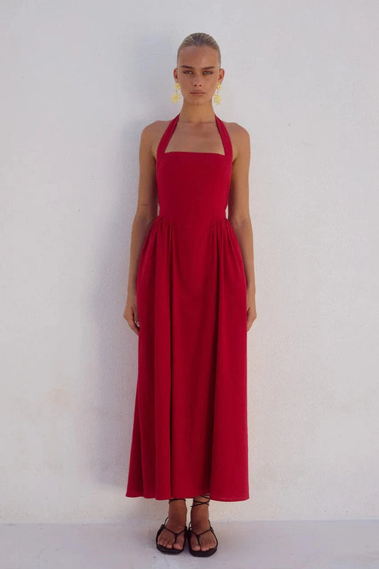 Runaway The Label Dresses Locklea Midi Dress - Cherry