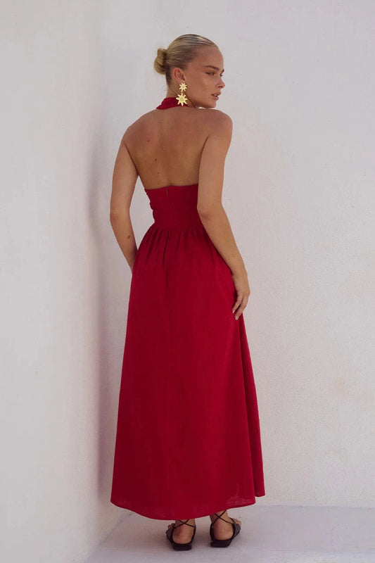 Runaway The Label Dresses Locklea Midi Dress - Cherry