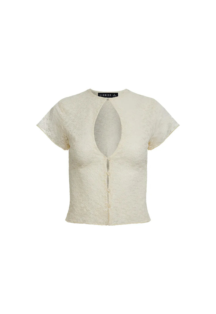 Lioness lace top LOVE LETTERS TOP - Lemon