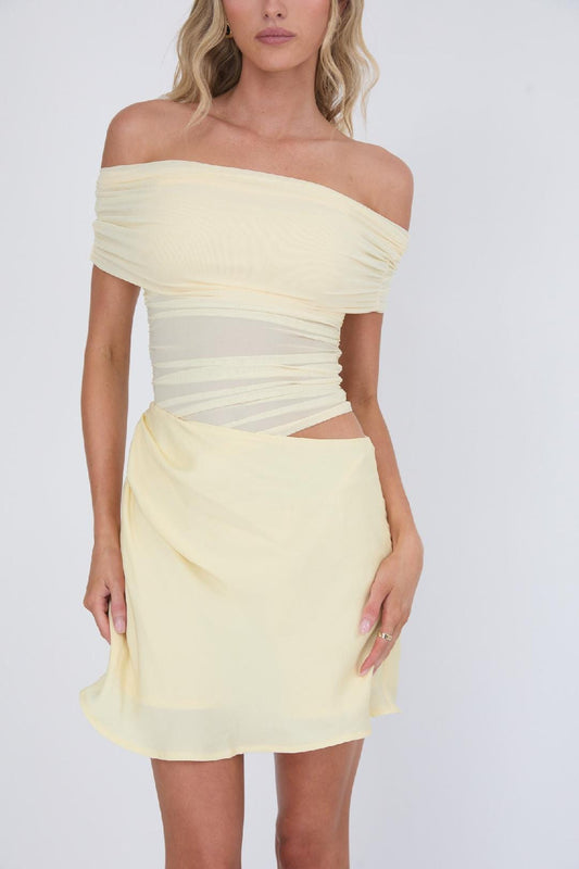 Saints & Secrets Dresses Lyla Mini Dress - Lemon