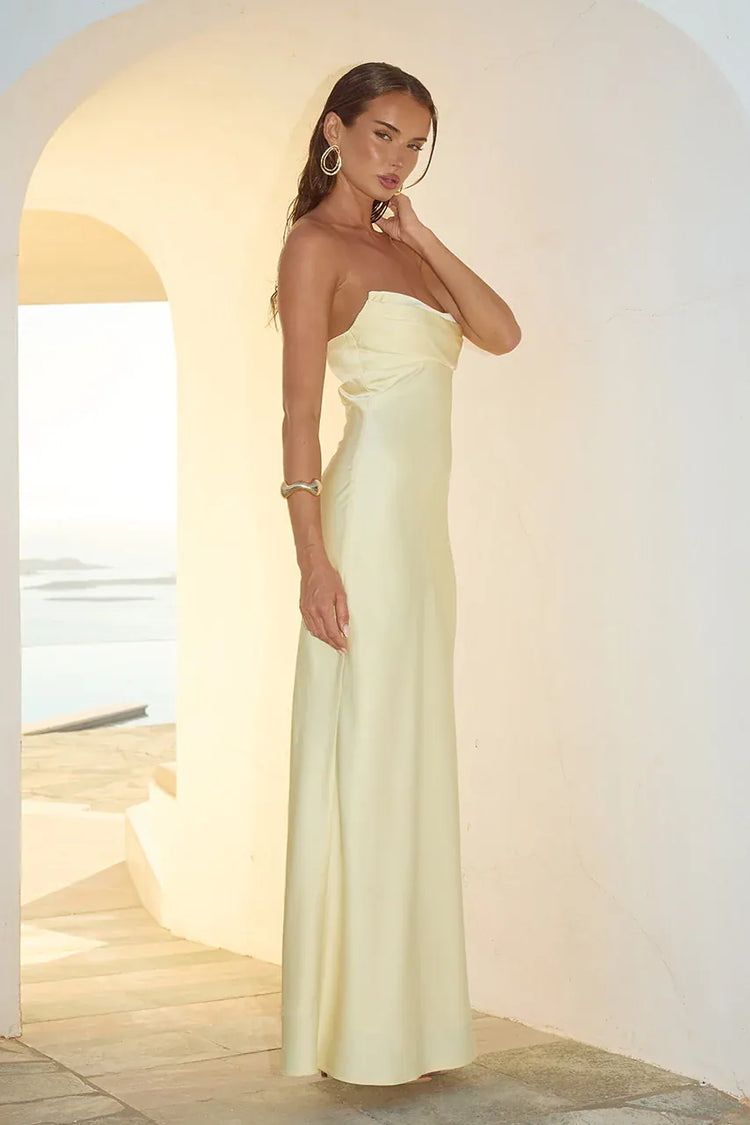 Runaway The Label formal dress MADELEINE STRAPLESS MAXI DRESS - BUTTERMILK
