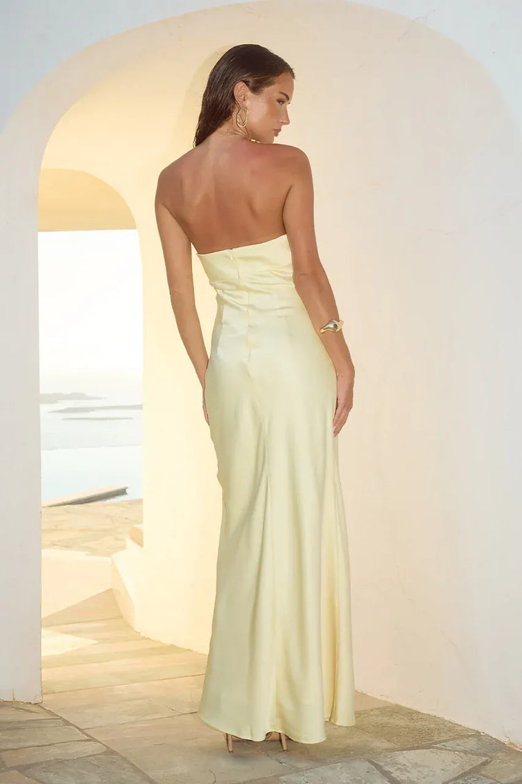Runaway The Label formal dress MADELEINE STRAPLESS MAXI DRESS - BUTTERMILK