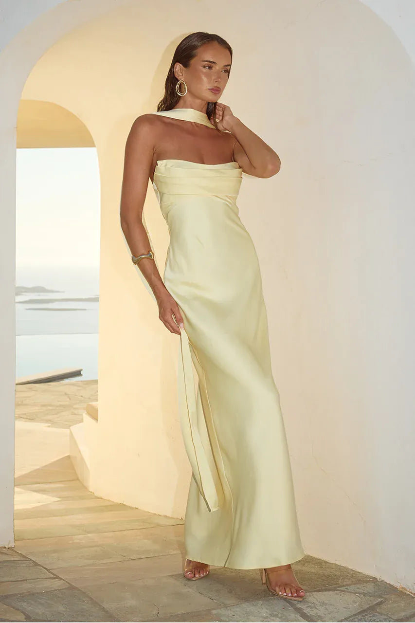 Runaway The Label formal dress MADELEINE STRAPLESS MAXI DRESS - BUTTERMILK