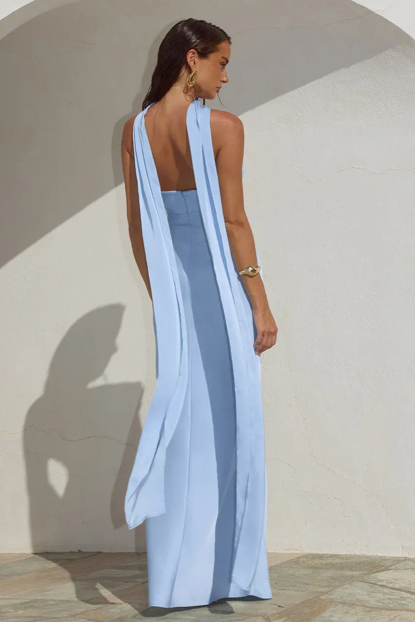 Runaway The Label formal dress MADELEINE STRAPLESS MAXI DRESS - SKY BLUE