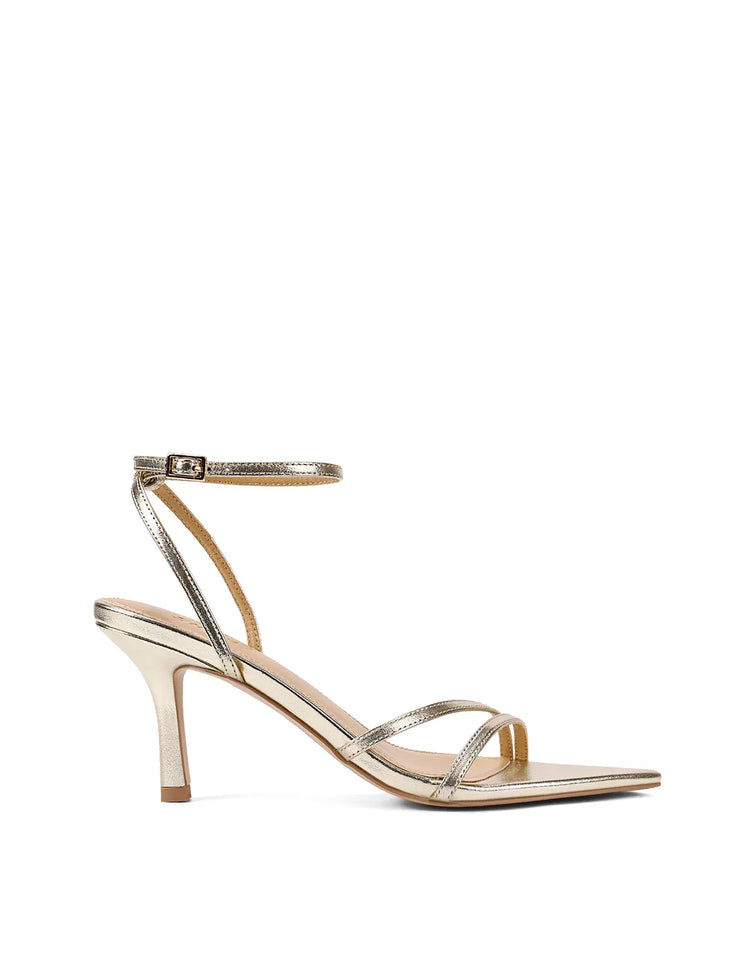 Siren Shoes shoes Mahalia Strappy Heels  - Gold Metallic Leather