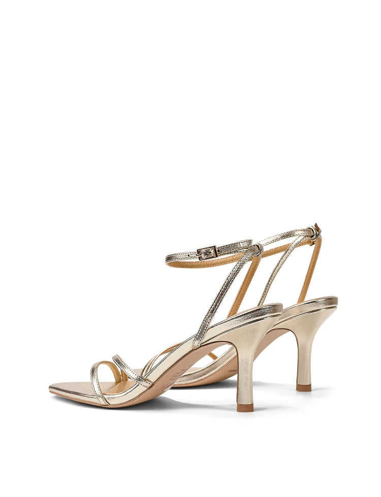 Siren Shoes shoes Mahalia Strappy Heels  - Gold Metallic Leather