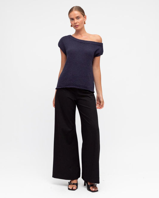 White Closet Top Mali Top - Navy