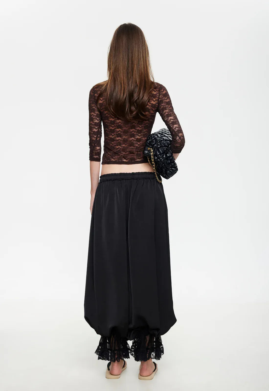 Lioness lace top MIDNIGHT LACE TOP - CHOCOLATE