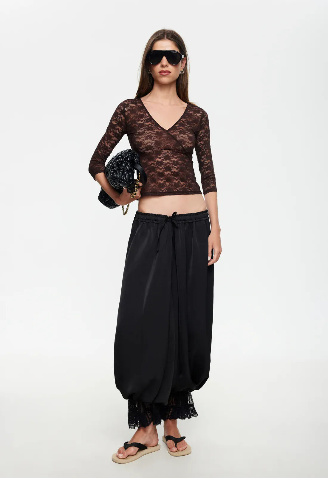 Lioness lace top MIDNIGHT LACE TOP - CHOCOLATE