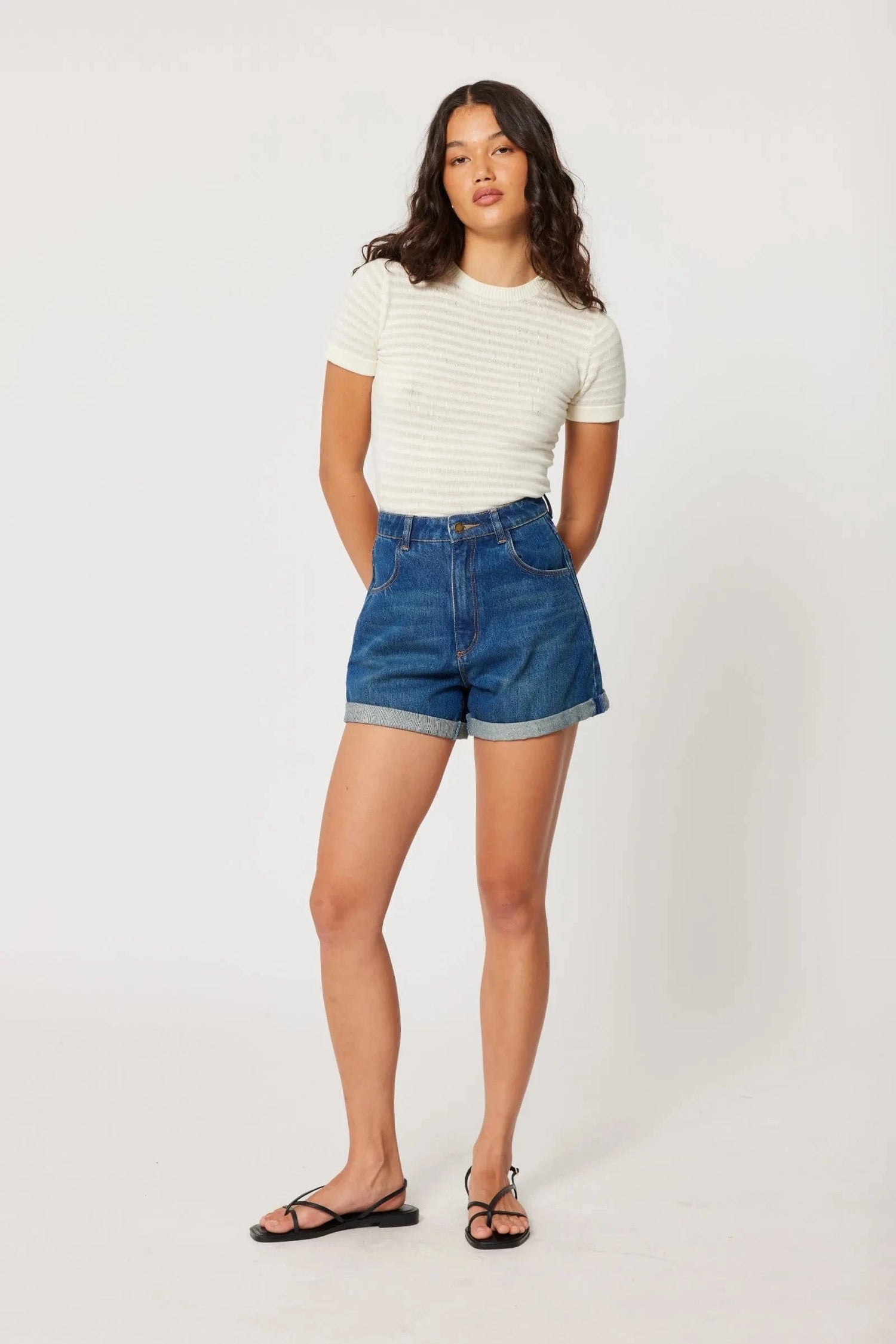 Rollas Jeans Shorts Mirage Short - Cuffed Stone