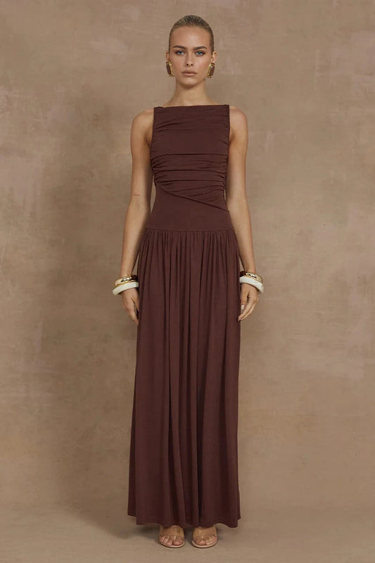 Runaway The Label Maxi Dress Nalla Maxi Dress - Brown