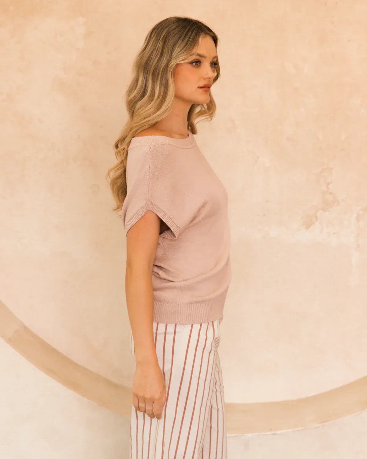 White Closet Shirts & Tops Oasis Knit - Beige