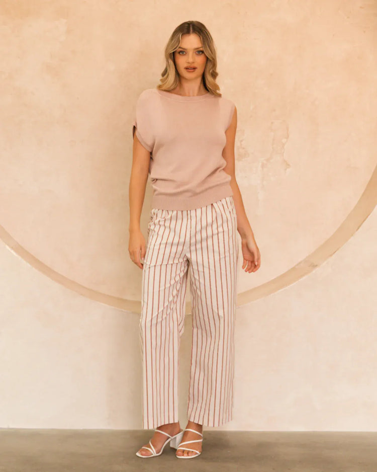 White Closet Shirts & Tops Oasis Knit - Beige