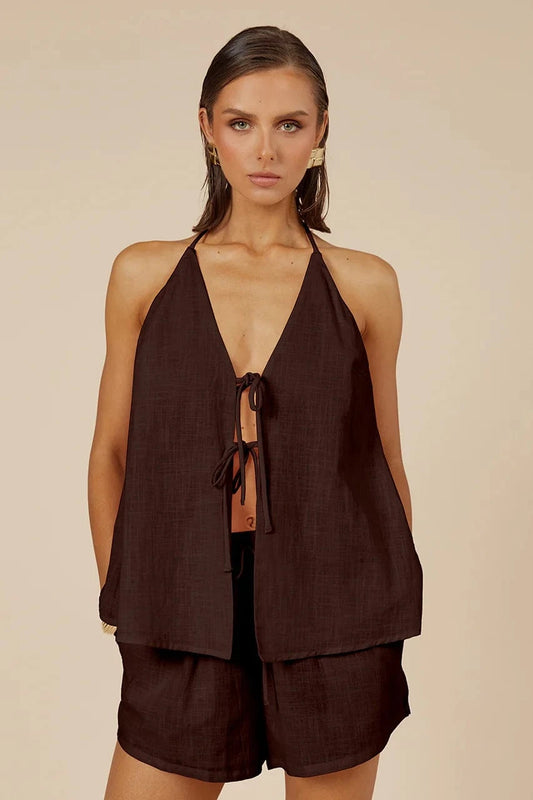 Seven Wonders Top Octavia Top Chocolate