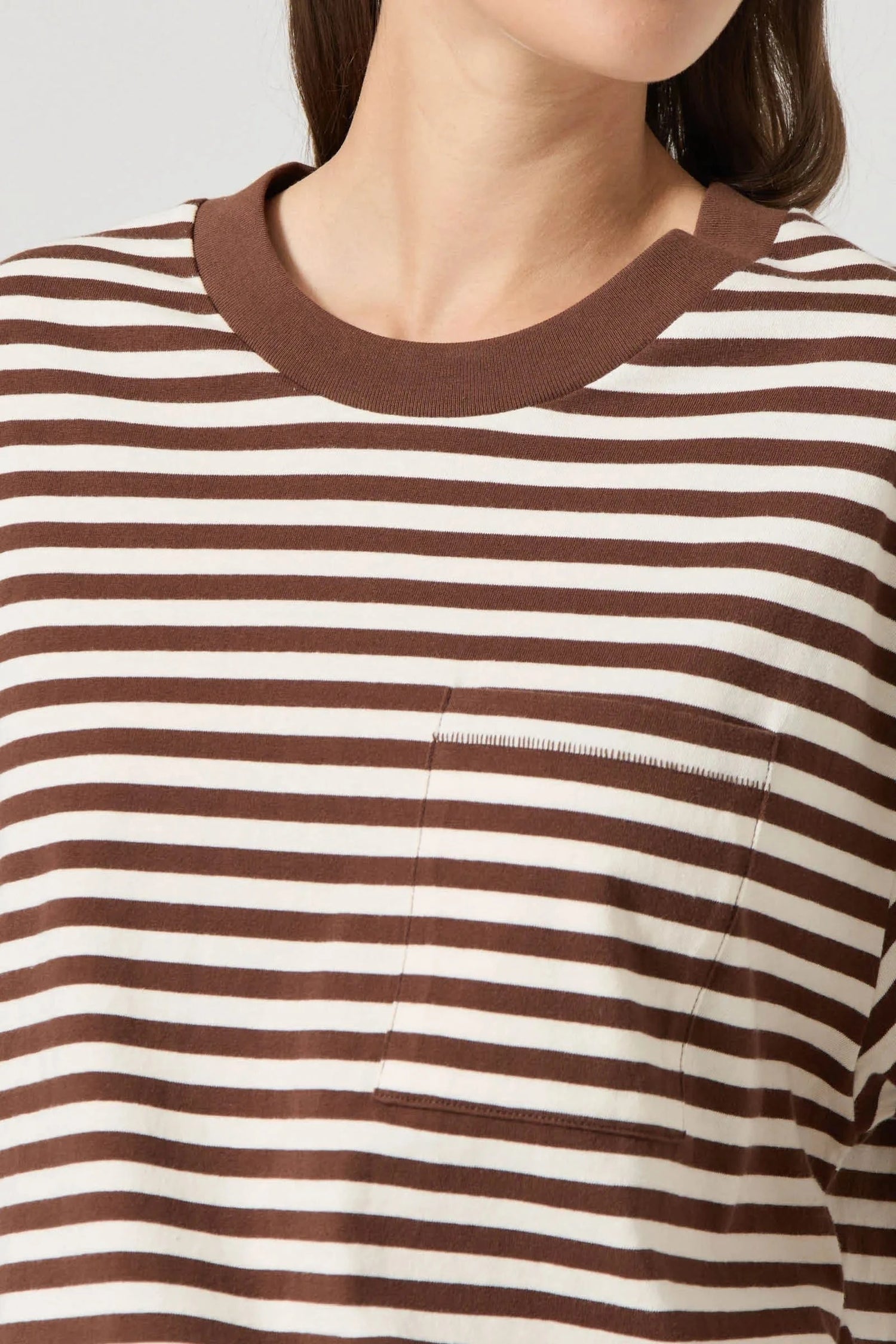 ROLLAS JEANS tee Off Duty Tee - Cocoa Stripe