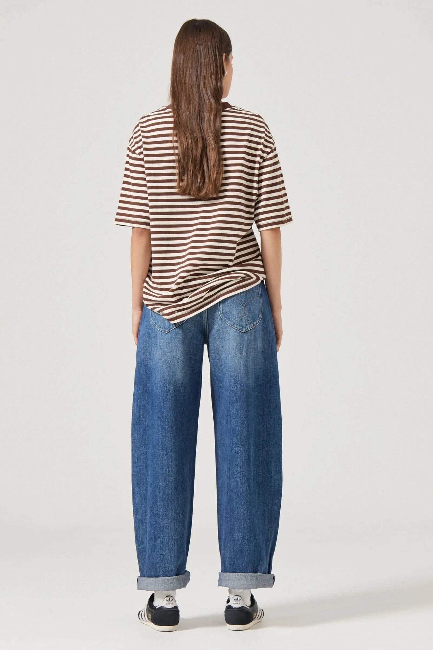 ROLLAS JEANS tee Off Duty Tee - Cocoa Stripe