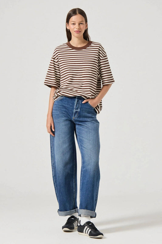 ROLLAS JEANS tee Off Duty Tee - Cocoa Stripe