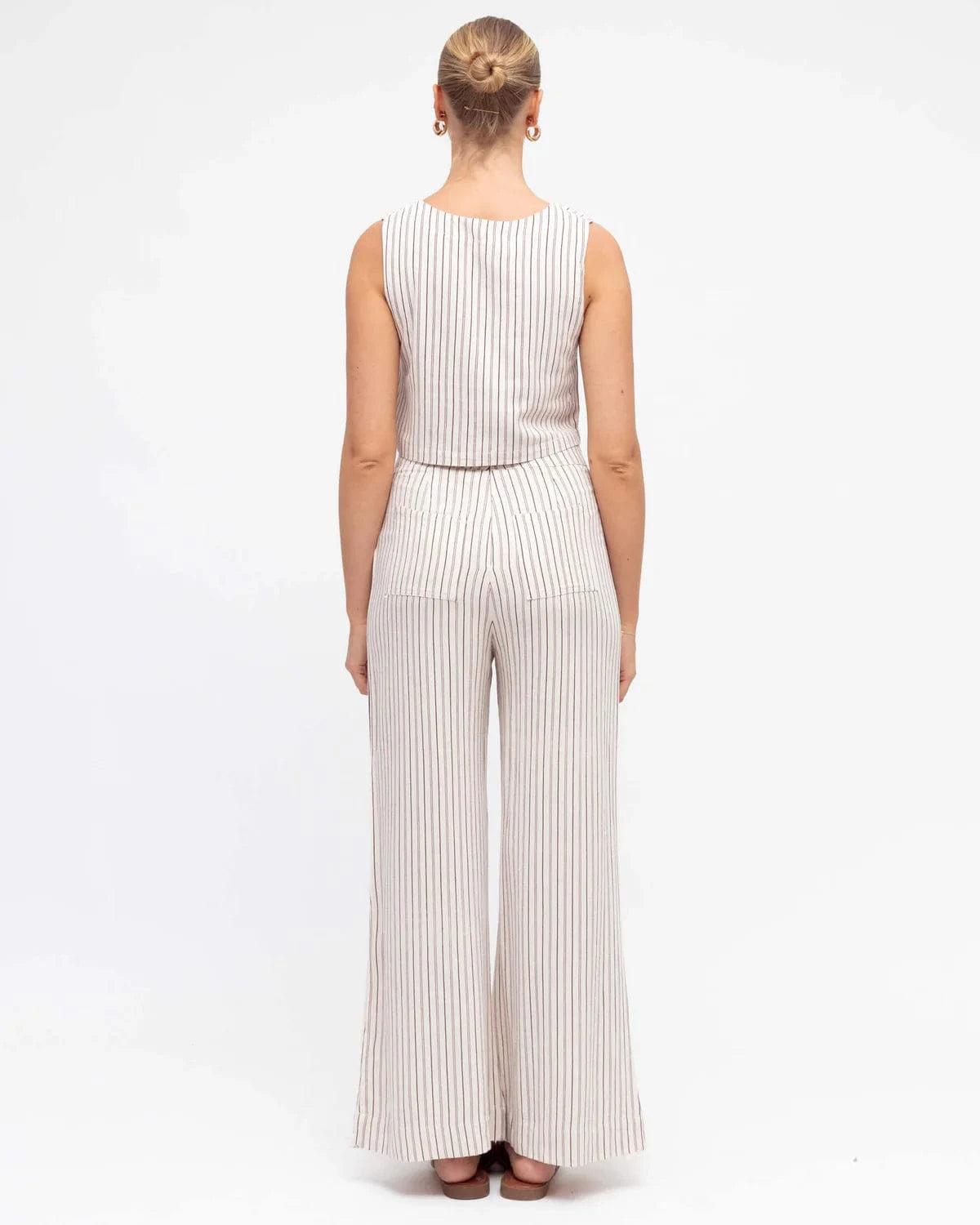 White Closet Top Pinstripe Crop Top -