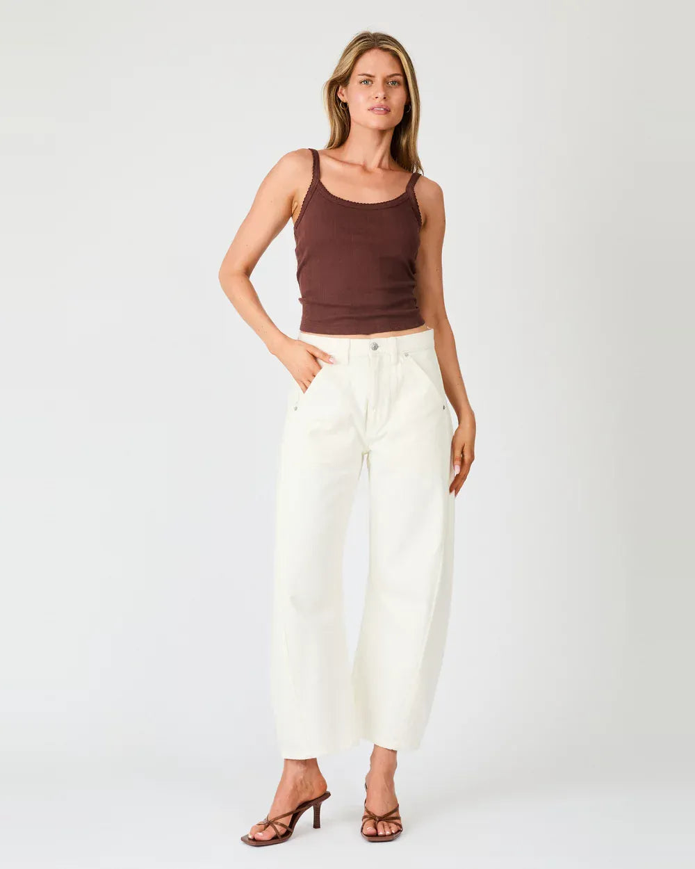 Pipi’s Boutique tank top Pointelle Cami - Chocolate
