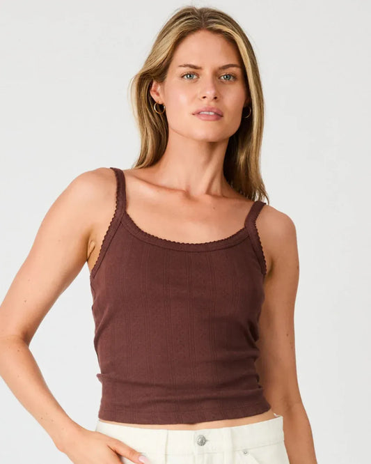 Pipi’s Boutique tank top Pointelle Cami - Chocolate