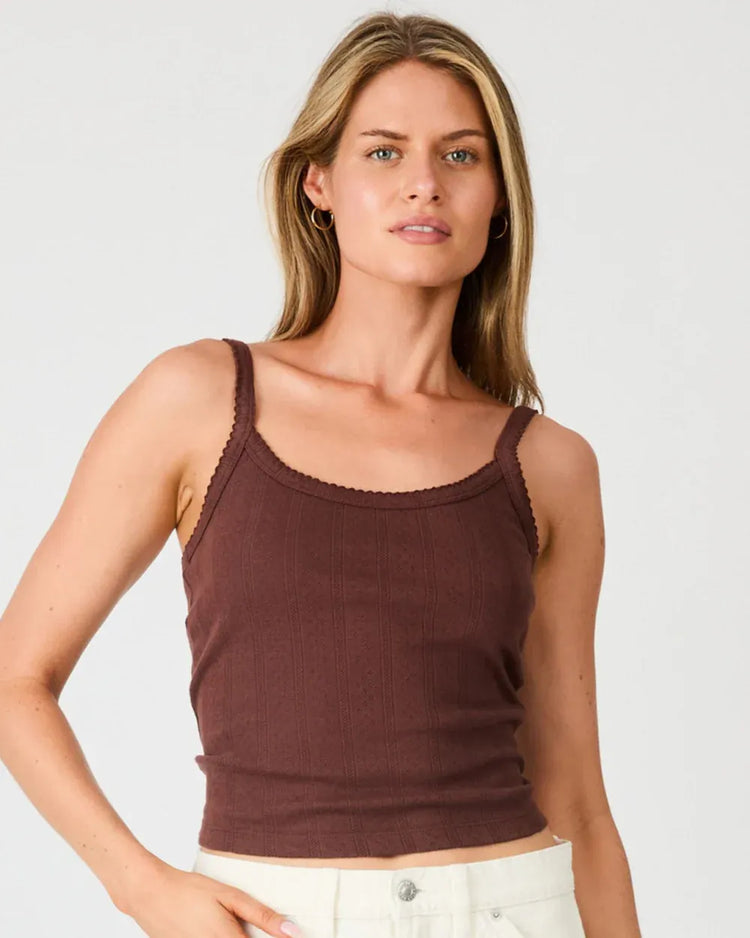 Pipi’s Boutique tank top Pointelle Cami - Chocolate
