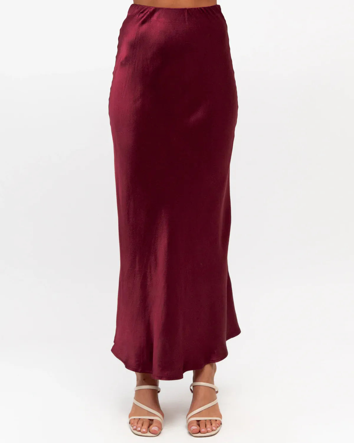 White Closet satin skirt Rita Skirt - Merlot