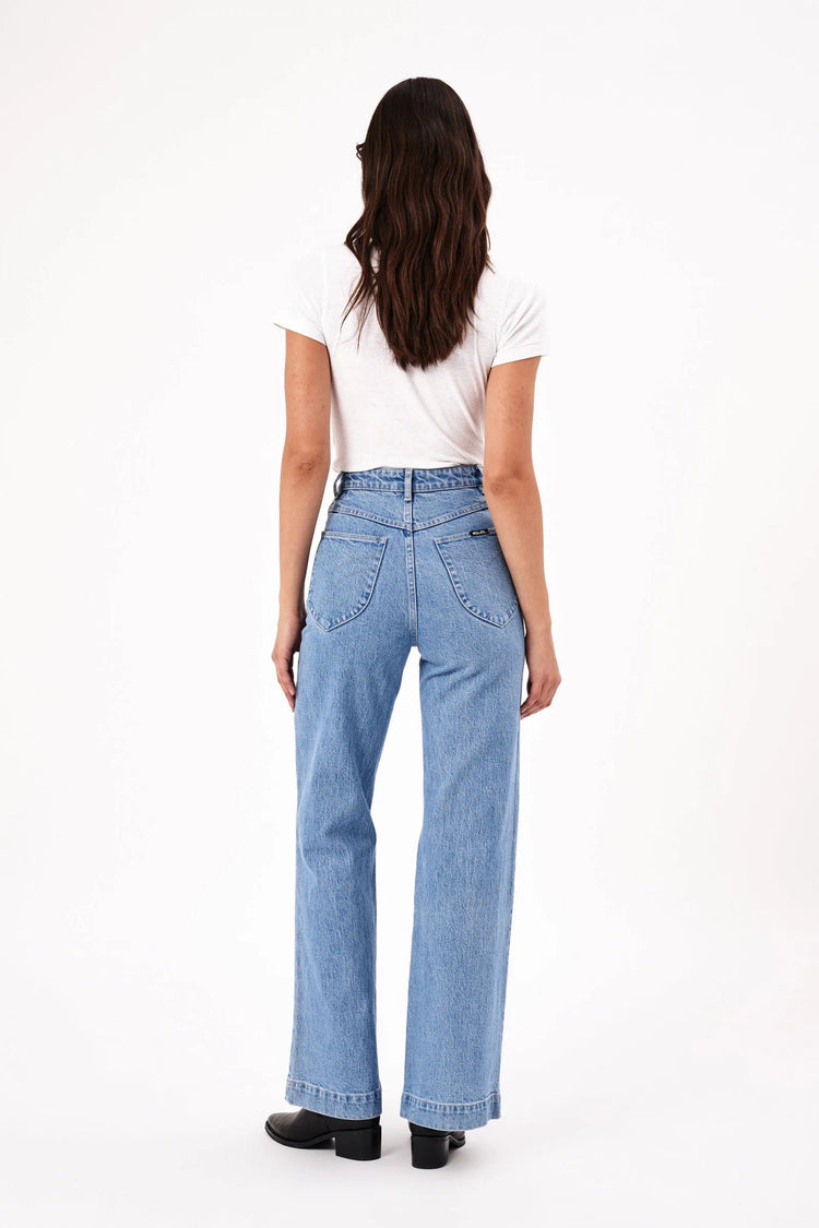 ROLLAS JEANS high and wide jeans Sailor LONG - Lily Blue