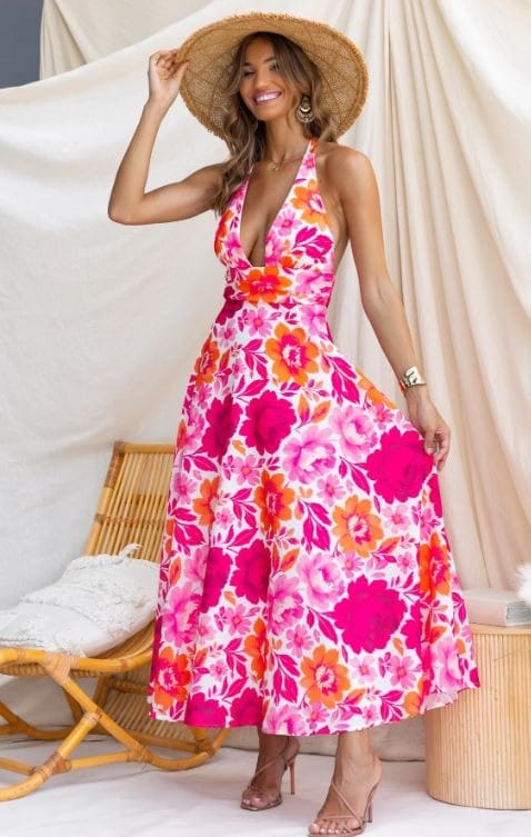 Saints & Secrets Dresses Saints & Secrets Clara Floral Maxi - Pink