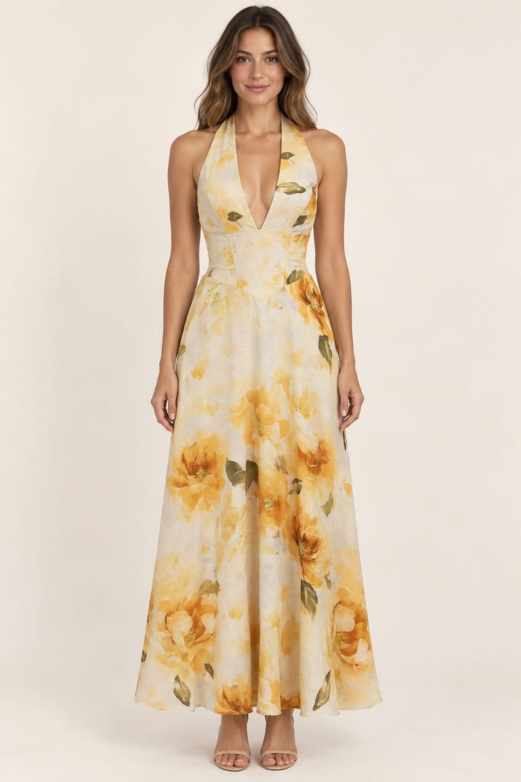 Saints & Secrets Dresses Saints & Secrets Floral Maxi - Yellow