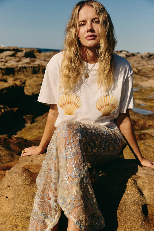 Indigo & Wolfe tee Shelby Tee - White