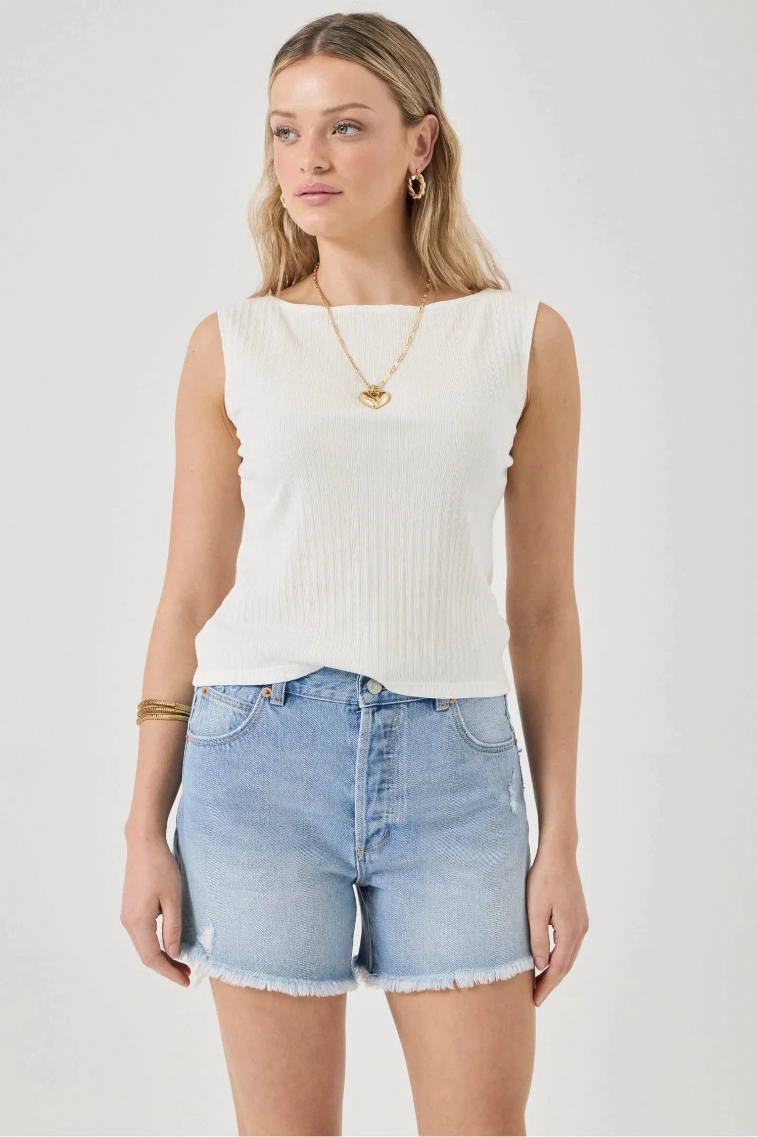Rollas Jeans tank top Shell Tank Rib - Vintage White