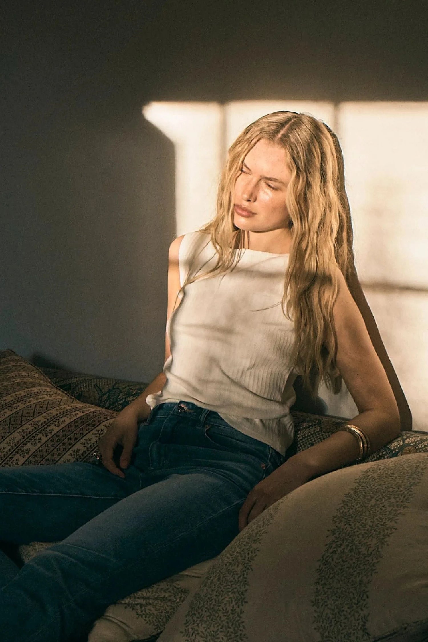 Rollas Jeans tank top Shell Tank Rib - Vintage White