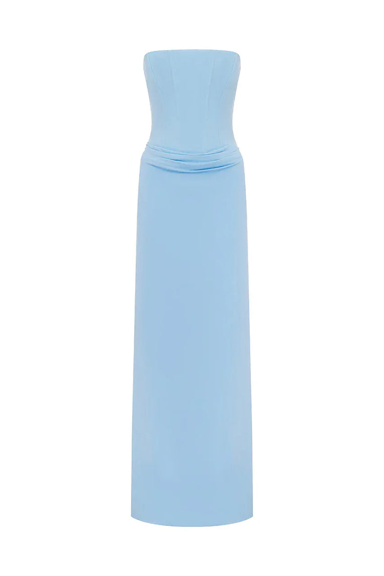 Runaway The Label formal dress TALEAH STRAPLESS CORSET MAXI DRESS - BLUEBELL