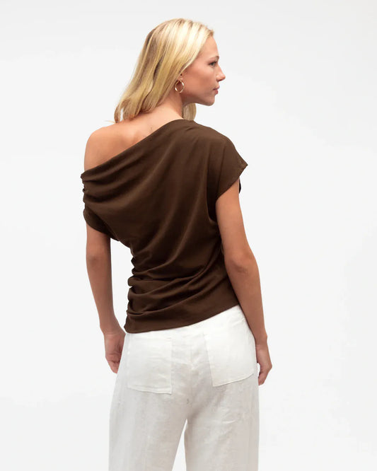 White Closet Shirts & Tops Terra Tee - Choc
