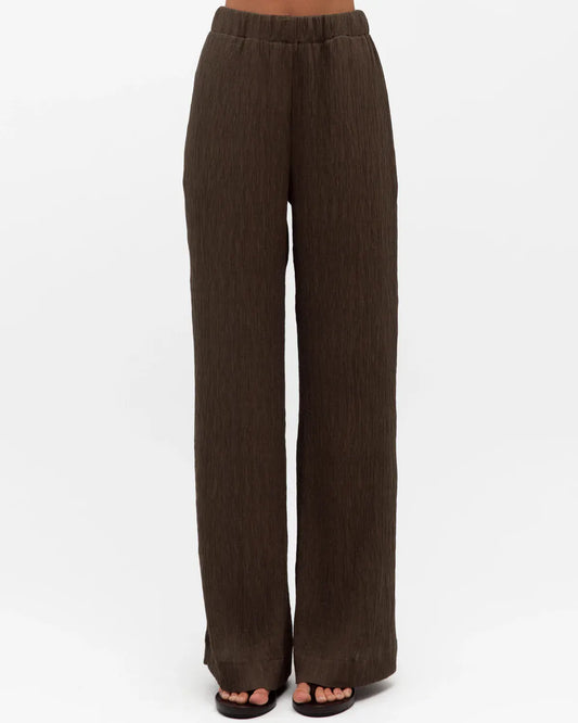 White Closet Pants Textured Pant - Choc