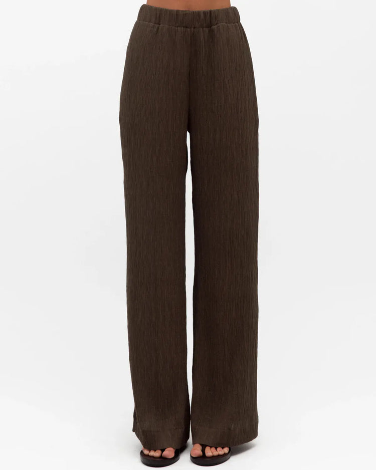 White Closet Pants Textured Pant - Choc