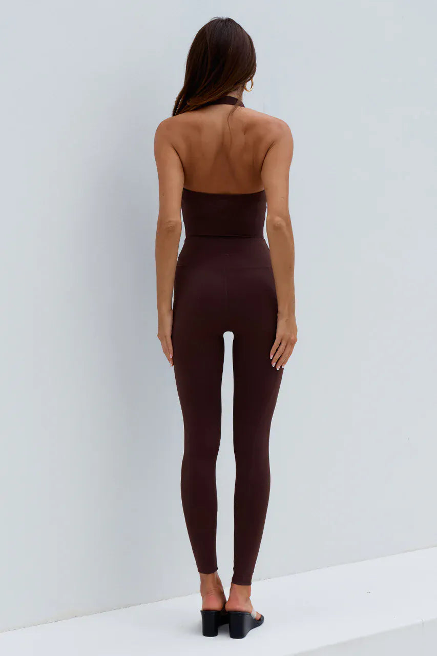 Runaway The Label activewear TILLY HIGH WAISTED LEGGINGS - CHOCOLATE