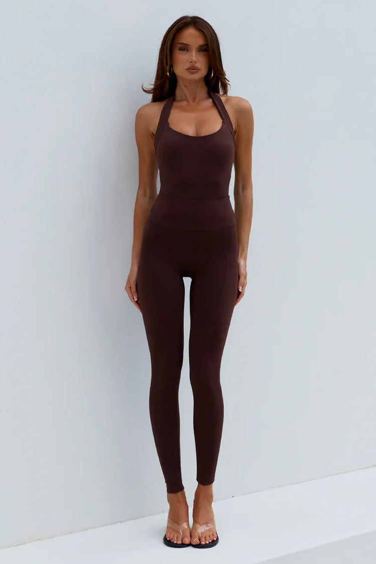 Runaway The Label activewear TILLY HIGH WAISTED LEGGINGS - CHOCOLATE