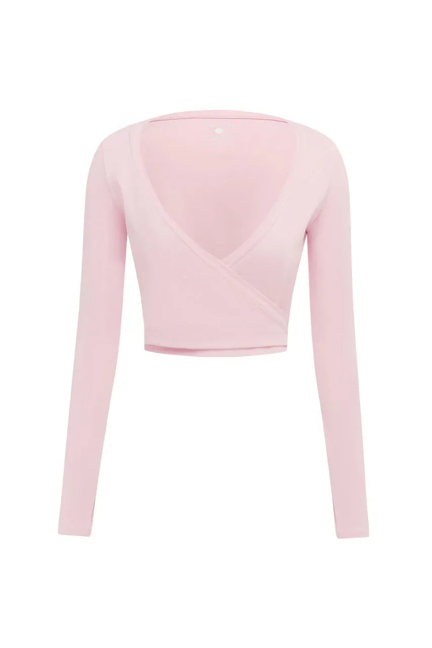 Runaway The Label activewear TORIE BALLET WRAP TOP - BALLET PINK