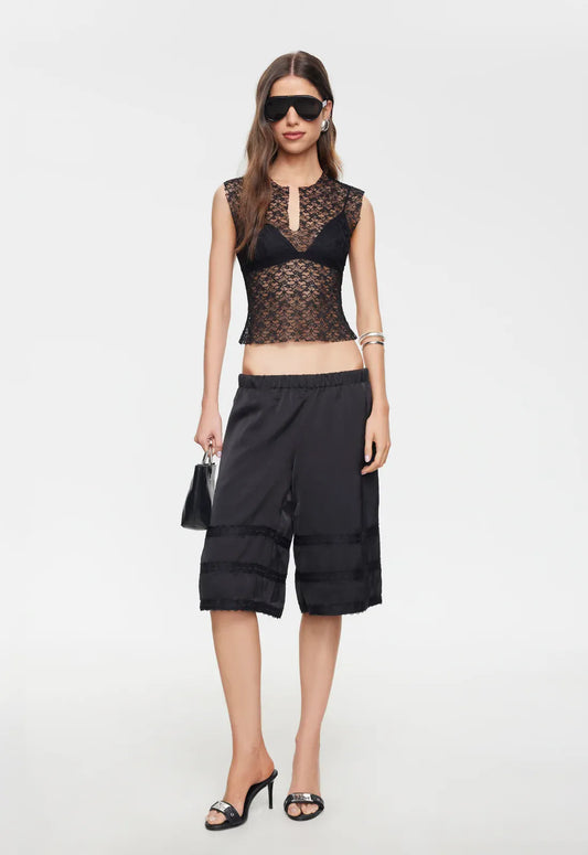 Lioness lace top TRIBECA LACE TOP - NOIR