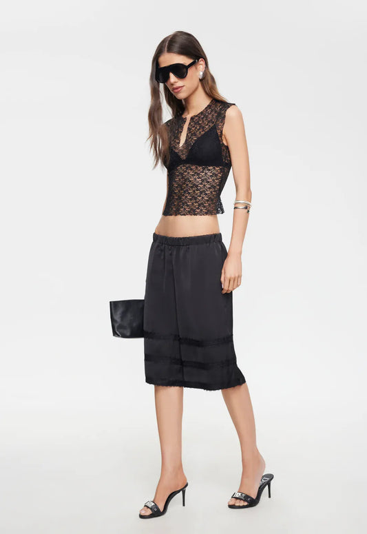 Lioness lace top TRIBECA LACE TOP - NOIR