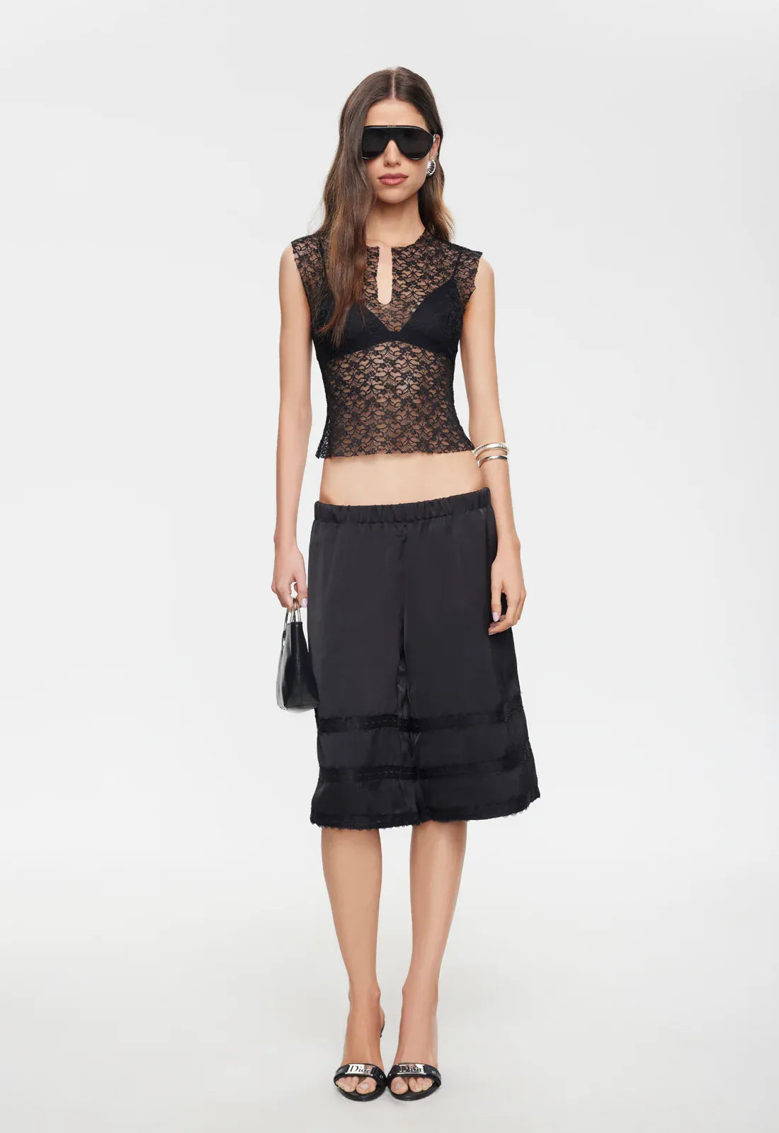 Lioness lace top TRIBECA LACE TOP - NOIR