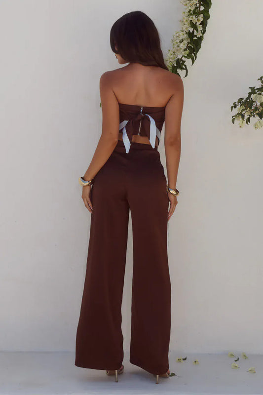 Seven Wonders Pants set Turner Pant - Chocolate / Sky Blue