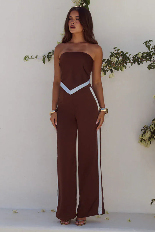 Seven Wonders Pants set Turner Pant - Chocolate / Sky Blue