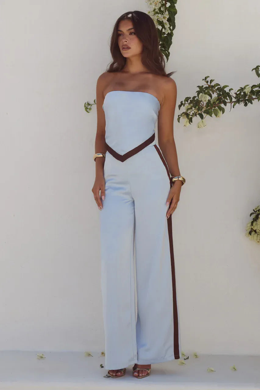 Seven Wonders Pants set TURNER PANT - SKY BLUE/CHOCOLATE