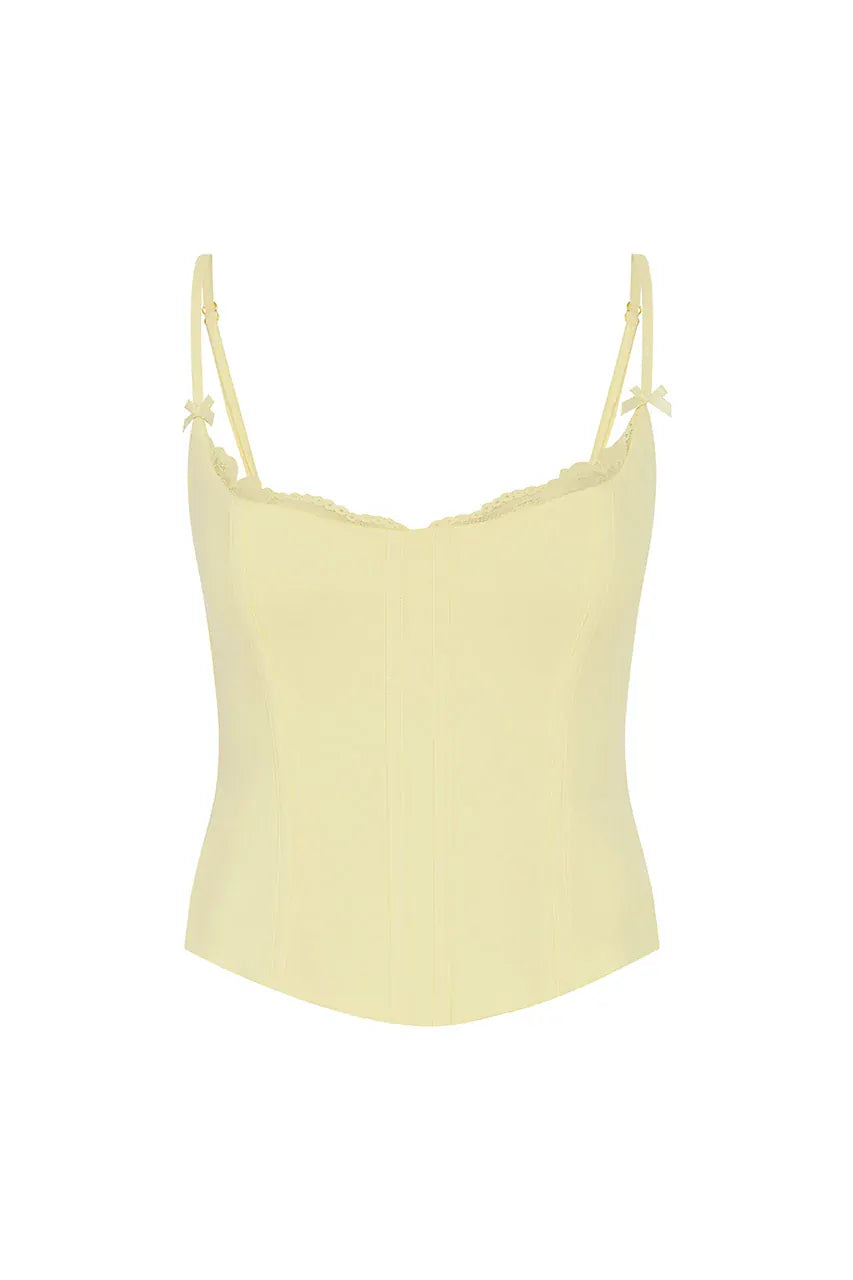 Runaway The Label corset top VALERIE LACE TRIM BUSTIER - LEMON