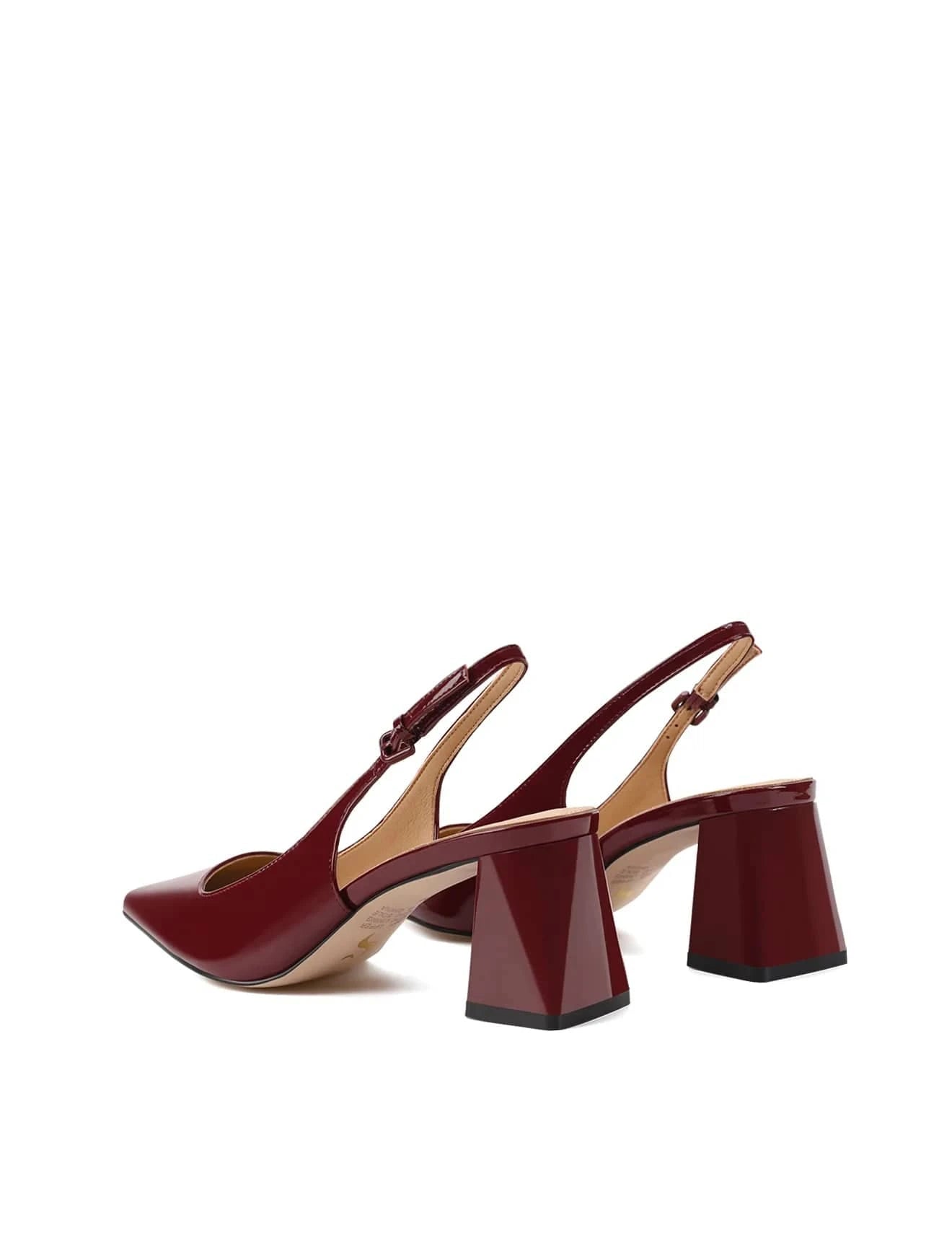 Siren shoes Yarra Pointed Toe Slingbacks - Red Wine Patent Leather